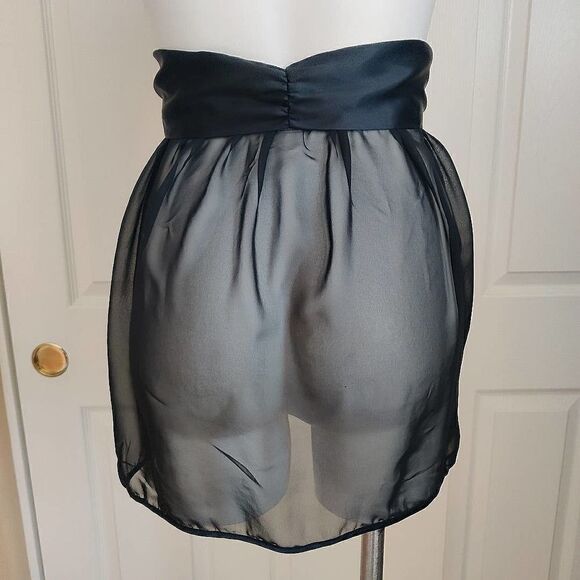 Victoria's Secret Very Sexy black sheer tie front halter chemise M - Picture 6 of 11